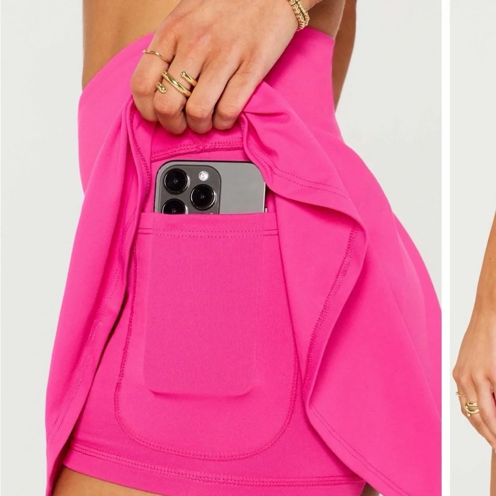 Fabletics NWT Crossover Flounce Skirt Ultra Mini, Dragonfruit Pink, Medium - Picture 2 of 11